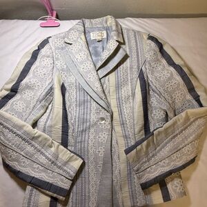 Women's VTG Troy Cream and Gray Blazer